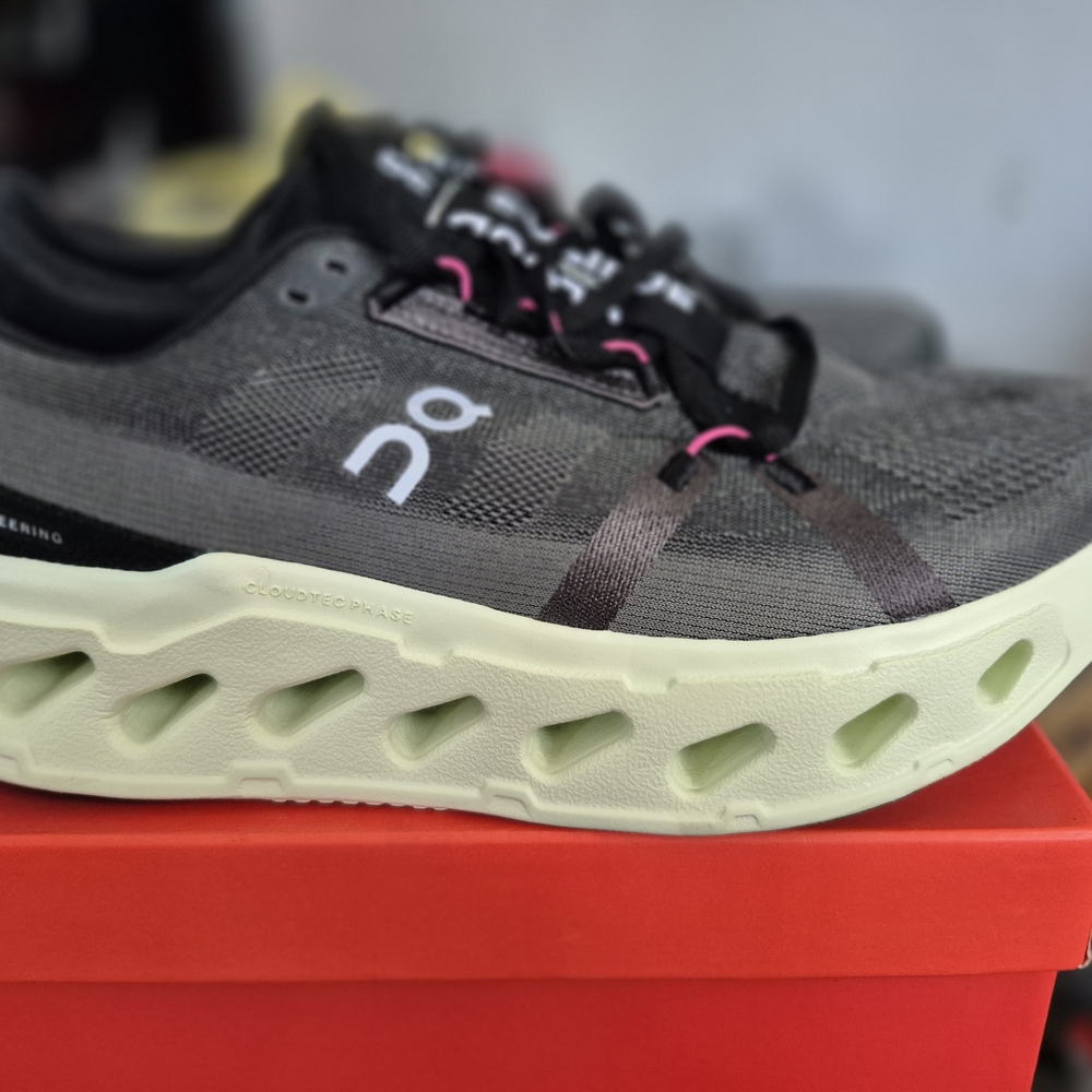 On Running Gray and Cream Sneakers